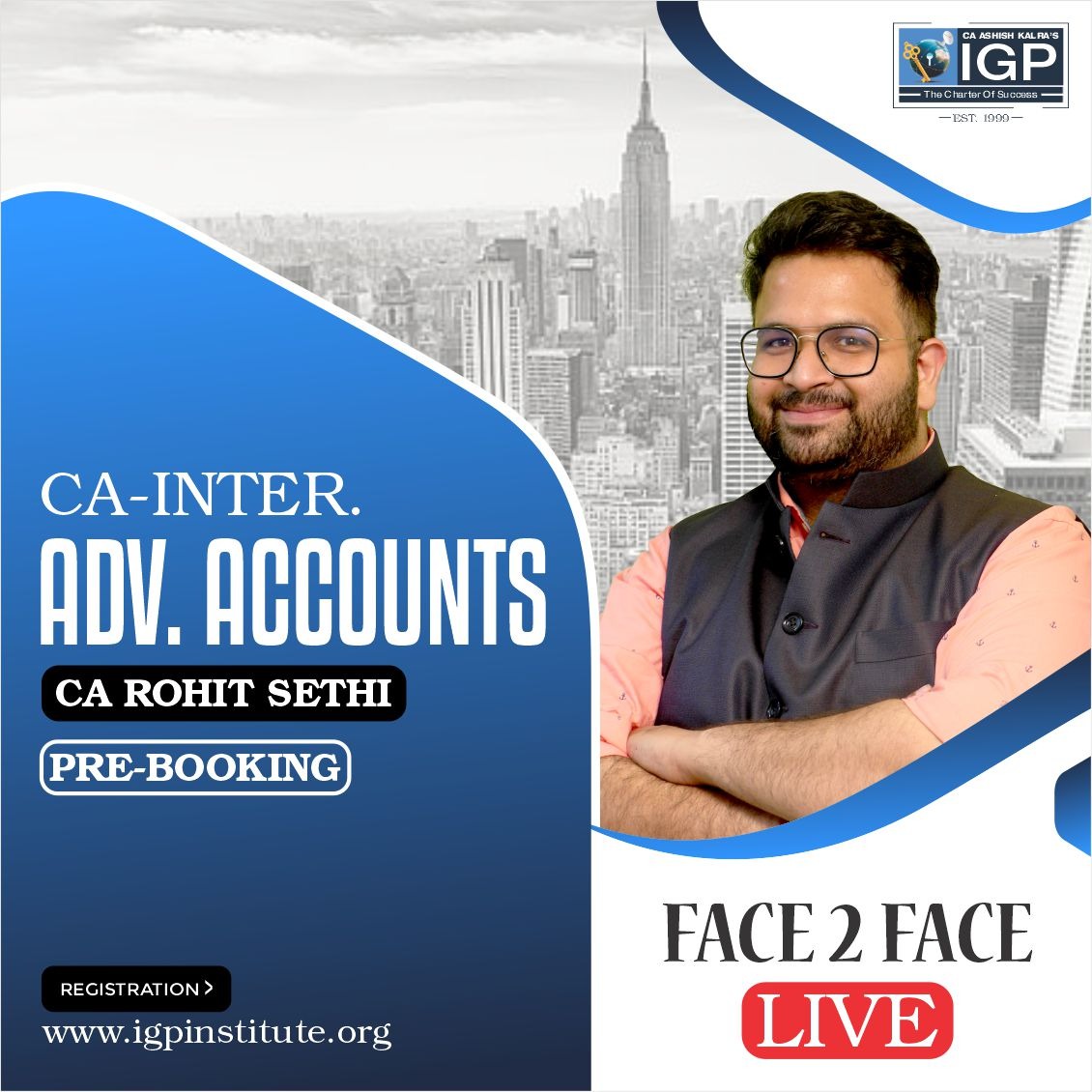 CA inter Adv Account Face to Face/ Live (Pre Booking)-CA-INTER-Adv. Account- CA Rohit Sethi
